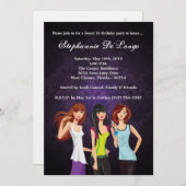 5x710代の若者10代のスイート16誕生日招待状 招待状 (正面/裏面)