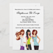 5x710代の若者10代のスイート16誕生日招待状 招待状 (正面/裏面)