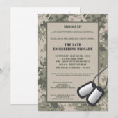 5x7 さようならパーティー招待状 ARMY カモフラージュ ACU プリント 招待状 (正面/裏面)