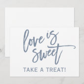 5x7 ウェディング キャンディーバー / バフェ看板 | ダスティーブルー 招待状 (正面/裏面)