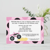 5x7 ガーリー 4x4 ATVトラック誕生日パーティへの招待 招待状 (スタンド正面)