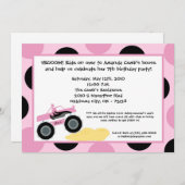 5x7 ガーリー 4x4 ATVトラック誕生日パーティへの招待 招待状 (正面/裏面)