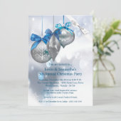 5x7 クリスマス招待オーナメント 雪の結晶 雪 招待状 (スタンド正面)