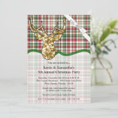5x7 クリスマス招待状 ゴールドグリッター ジンジャー プレミアム 招待状 (スタンド正面)