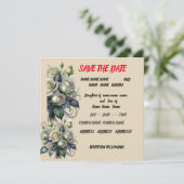 5x7 クリームローズの結婚式招待状 SAVE THE DATE セーブザデート (スタンド正面)