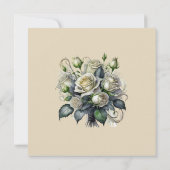 5x7 クリームローズの結婚式招待状 SAVE THE DATE セーブザデート (裏面)