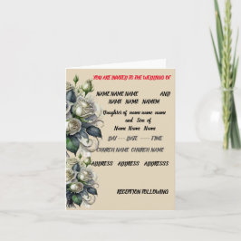 5x7 クリームローズの結婚式招待状 SAVE THE DATE 招待状