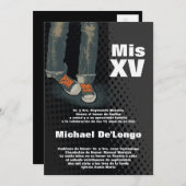 5x7 グランジ スニーカー キンセアニエラ 誕生日 招待状 (正面/裏面)