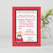 5x7 サンタ夫妻のクリスマスパーティー招待状 招待状 (スタンド正面)