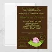 5x7 スイートピー・イン・ポッド ベビーシャワー 招待状 (正面/裏面)