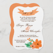 5x7 スプリング ヒビスカス フラワー ハワ ウェディング 招待状 (正面/裏面)