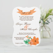 5x7 スプリング ヒビスカス フラワー ハワ ウェディング 招待状 (スタンド正面)