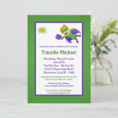 5x7 スーパーヒーロー キッズ 男の子 誕生日パーティー 招待状 (スタンド正面)