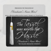 5x7 タッセルが煩わしさを補う 大学卒業式 招待状 (正面/裏面)