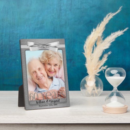5x7 ダイヤモンド 60周年 結婚記念日 写真 フォトプラーク (側面)