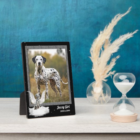 5x7 ダルマチアンのペット追悼写真 フォトプラーク (側面)