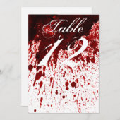 5x7 テーブルナンバーカード 血の飛沫 ヴァンパイア ゴッシ 招待状 (正面/裏面)