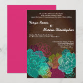 5x7 ネオン スプリング フローラル フラワー ウェディング 招待状 (正面/裏面)