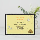 5x7 ハチのハッピーバースデー招待状カード 招待状 (スタンド正面)