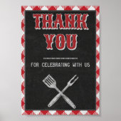 5x7 バックヤード BBQ 誕生日感謝テーブルサイン ポスター (正面)