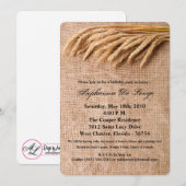 5x7 バースデー インビテーション 小麦が麻袋の上に数える (正面/裏面)