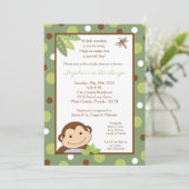 5x7 パパガヨ サル サファリ ベビーシャワー 招待状 (スタンド正面)