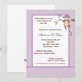 5x7 パープルモンキー ベビーシャワー 招待状 (正面/裏面)