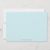 5x7 フォト コラージュ 青い 赤ちゃん 誕生発表 案内状 (裏面)