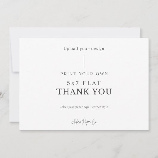 5x7 フラット サンクスギフト: あなた自身のものをアップロードする サンキューカード (正面)