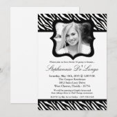 5x7 ブラックゼブラ フォト スイート16 バースデー インビテーション (正面/裏面)