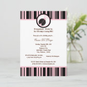 5x7 ブラックレディバグ誕生日パーティー招待状 招待状 (スタンド正面)
