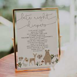 5x7 ベビーシャワー 深夜おむつ ボヘミアンワールドランド ポスター