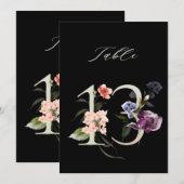 5x7 ボタニカル フラワーナンバー13, ブラック テーブルナンバー (正面/裏面)