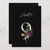 5x7 ボタニカル フラワーナンバー9, ブラックテーブルナンバー 招待状 (正面/裏面)