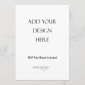 5x7" メニューカード 印刷 片面 メニュー (正面)