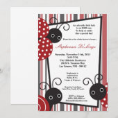 5x7 レディバグ スプリング 虫 ベビーシャワー 招待状 (正面/裏面)