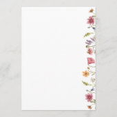 5x7"ワイルドフラワーのテーブ結婚ルメニューカードフラットメニュー メニュー (裏面)