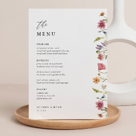 5x7"ワイルドフラワーのテーブ結婚ルメニューカードフラットメニュー メニュー