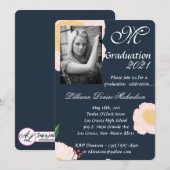 5x7 卒業式 招待状 ベビーピンク コスモス (正面/裏面)