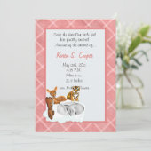 5x7 女の子 雲 フォト サークル 誕生日のお知らせ 招待状 (スタンド正面)