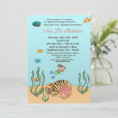 5x7 少女の海の下  誕生日パーティー招待状 招待状 (スタンド正面)