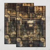 5x7 強固な紙グリッドマップ 招待状 (正面/裏面)