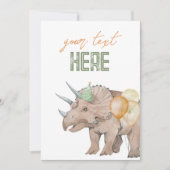 5x7 恐竜 編集可能 サイン カード (正面)