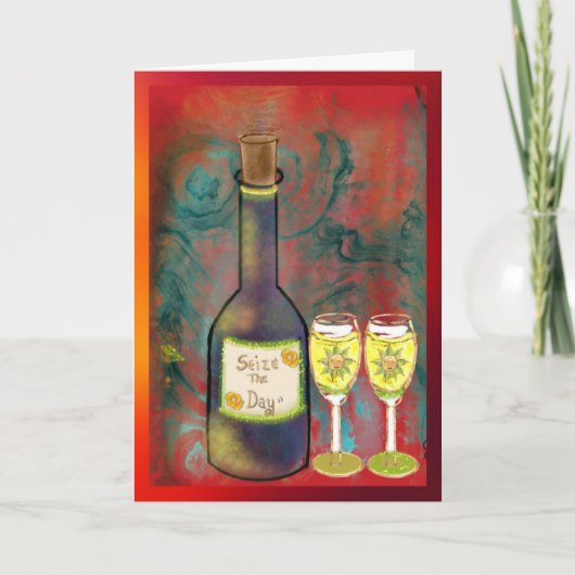 5X7 折りたたみ白紙カード - 今日を掴め！ カード (正面)