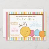 5x7 春のケータピラー ウォーム 赤ちゃんシャワー 招待状 (正面/裏面)
