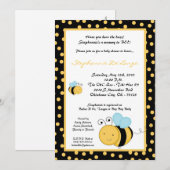 5x7 春のハニーバンブルビー ベイビーシャワー 招待状 (正面/裏面)