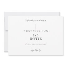 5x7 横向きの招待状: あなた自身の画像をアップロードしてください