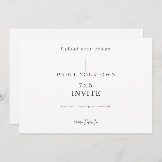 5x7 横向きの招待状: あなた自身の画像をアップロードしてください 招待状 (正面/裏面)