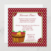 5x7 秋のリンゴの箱 感謝祭 パーティー 招待状 (正面/裏面)