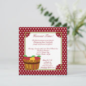 5x7 秋のリンゴの箱 感謝祭 パーティー 招待状 (スタンド正面)